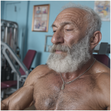 Группа пожилых людей на тренировке